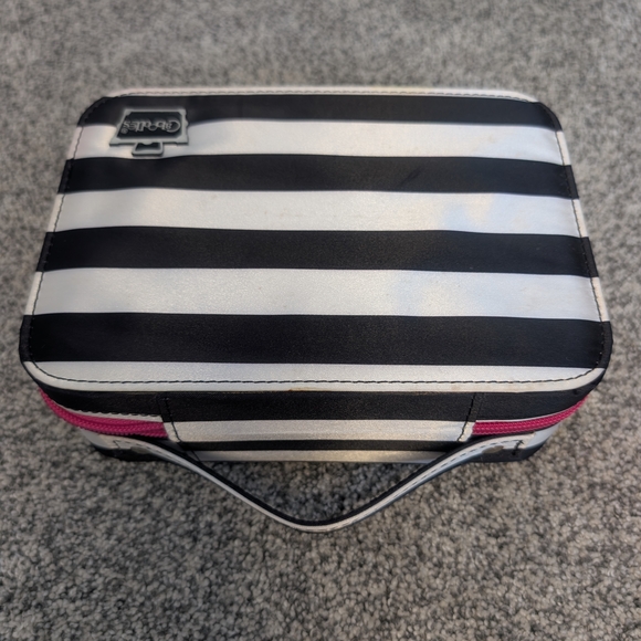 Caboodles Cosmetic Case Striped Travel Bag 8" Make-Up Organizer Storage Y2K - Picture 4 of 10
